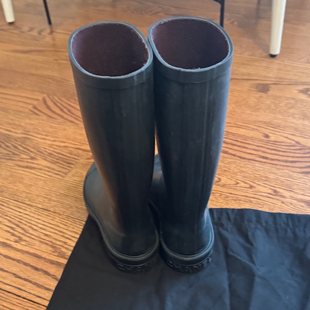 Authentic CHANEL Black Tall Rain Boots - Picture 6 of 10